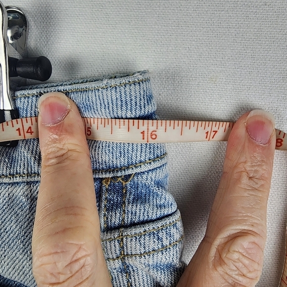 Free People We The Free Button Fly Denim A-Line Distressed Mini Skirt Size 30 - Picture 4 of 7